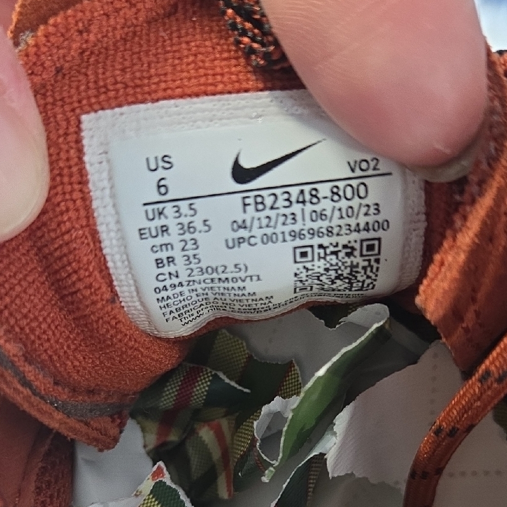 Nike Air Force 1 Wild Men's Burnt Orange Suede Sneakers Size 6 - Picture 5 of 6